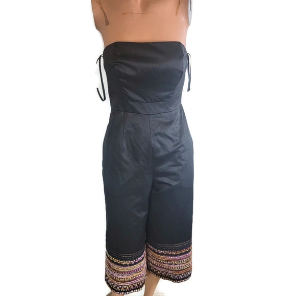 Hutch Elena Cropped Strapless Jumpsuit With Metallic Trim Detail 0P - Picture 2 of 12